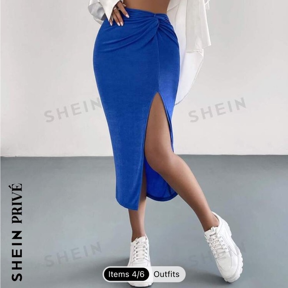 SHEIN 2 Piece Tube Top and Split Thigh Skirt - Picture 7 of 7